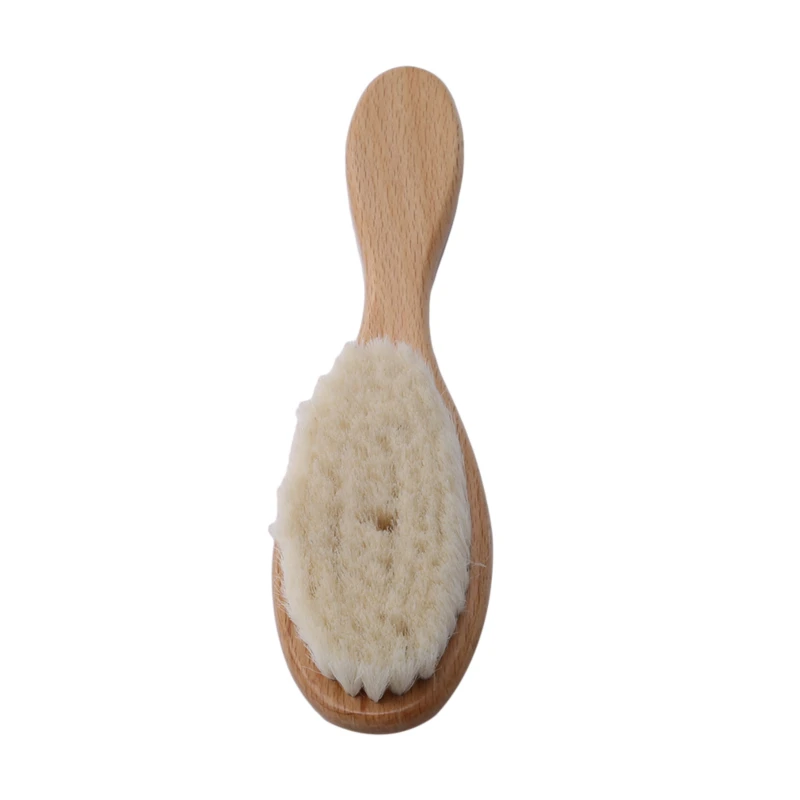 

Natural Soft Goat Bristle Hair Sweeping Brush Men Beard Comb Oval Wood Handle Barber Dust Brush For Broken Hair Cleaning Tool