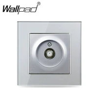 silver satellite television socket round back wallpad crystal glass 220v ac 16a tv satellite wall outlet with claws