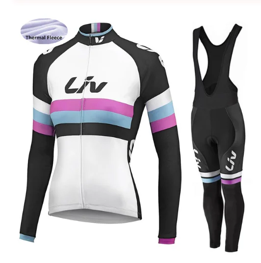 

LIV 2020 Winter Thermal Fleece Cycling Jersey Long Sleeve Cycling Jersey Set Triathlon Winter Riding Clothing cycling clothing