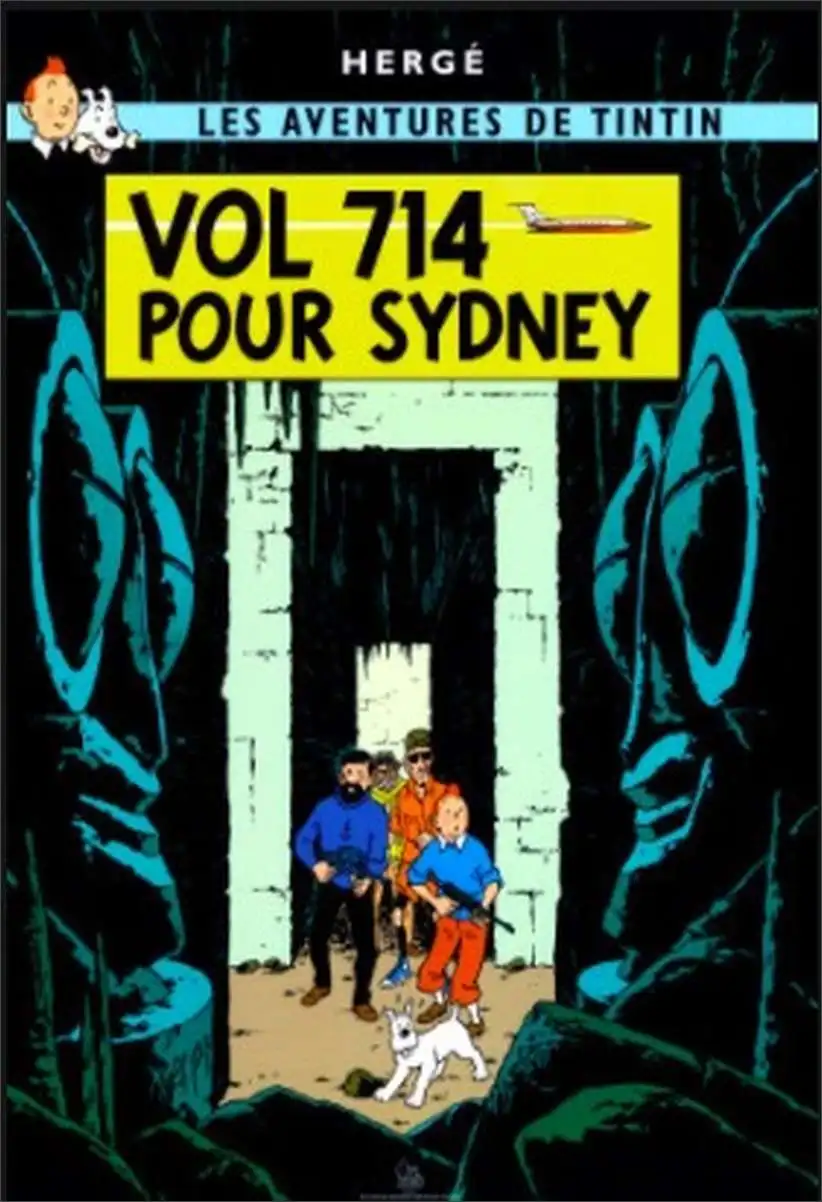 L'Oreille Cassee River Tintin adventure Comics Ретро Винтажный Классический постер Холст Картина