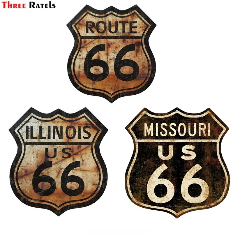 

Three Ratels FC954 Route 66 Missouri Distressedand Illinois Series Car Sticker Decal