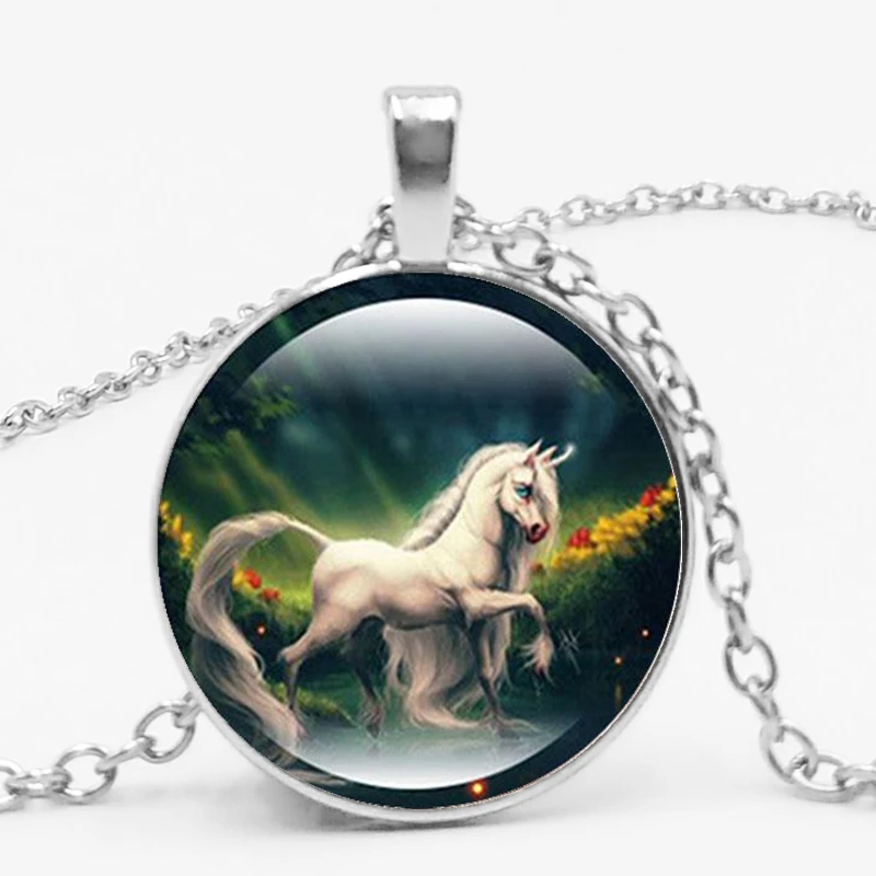 Модный бутик кулон ожерелье Лошадь Кулон стекло Ювелирные изделия Винтажный