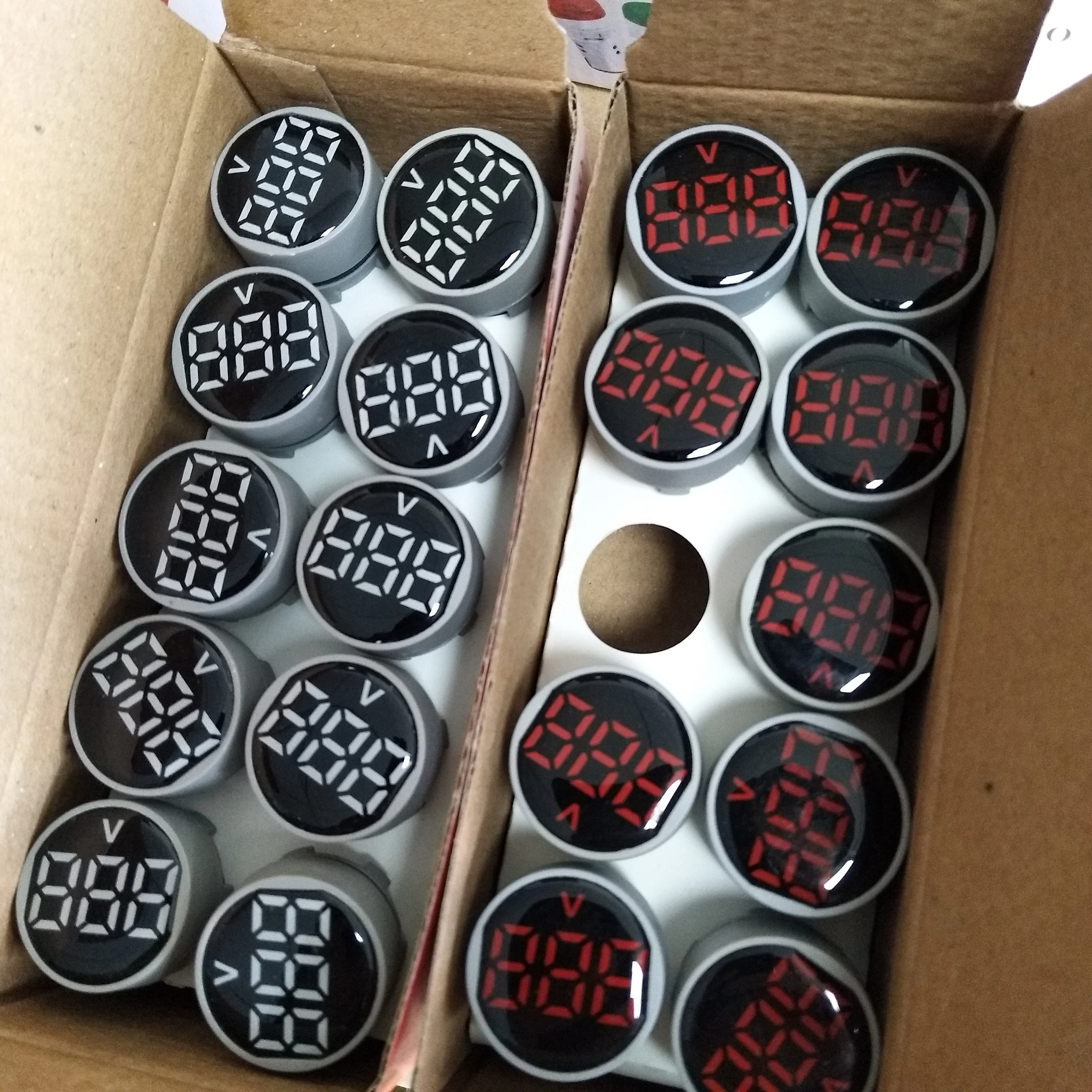 10PCS 22mm AC 60-500V LED Digitial Display Red Green Yellow Blue White Voltmeter Indicator Light Type Voltage Meter Tester | Лампы и