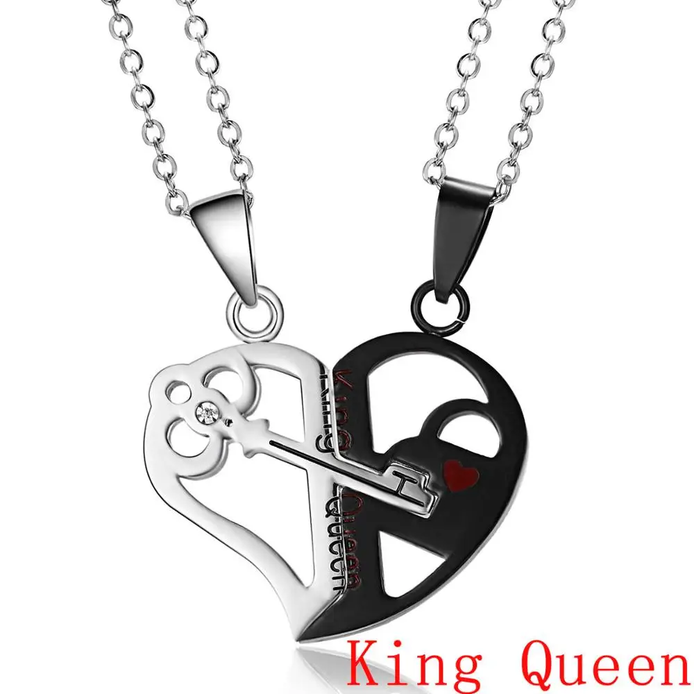 17 Модная подвеска в виде разбитого сердца любовное ожерелье из кожаной цепи ожерелье из нержавеющей стали пара ожерелье s подарок на день Святого Валентина - Окраска металла: 17