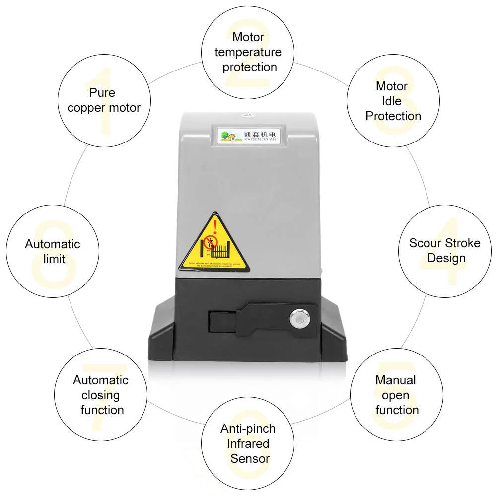 370 Вт регулируемый Автоматический раздвижной Открыватель ворот для раздвижных с