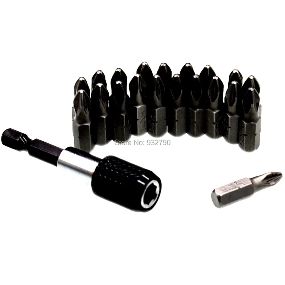 

20 шт. PZ2 25 мм Pozi привод отвертки Биты + 60 мм длинные Srewdriver дрель магнитный держатель бит