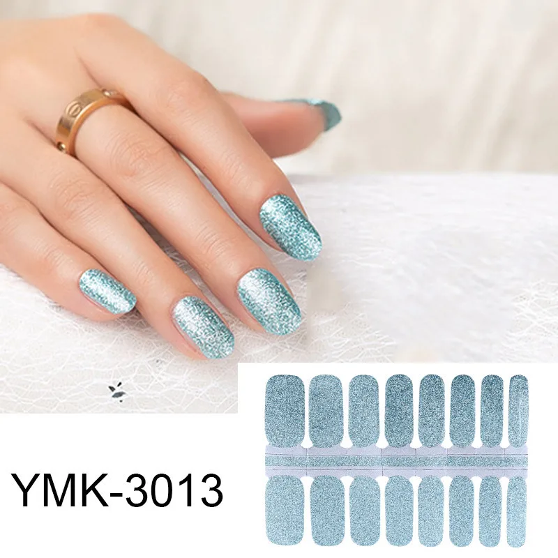 1 шт. YMK блестящие наклейки для ногтей клейкие украшение полное покрытие