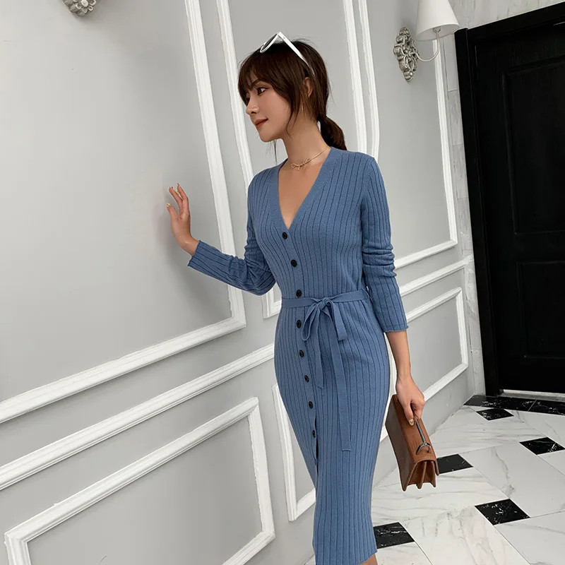 Осень-зима 2019 кашемировый шерстяной свитер новинка женский длинный кардиган с