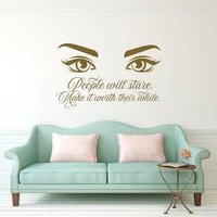Beauty Salon Home Decoration Posters Stickers Eyelashes Quote Wall Decal Removable Wall Tattoo Wallpaper for Girls Room A399