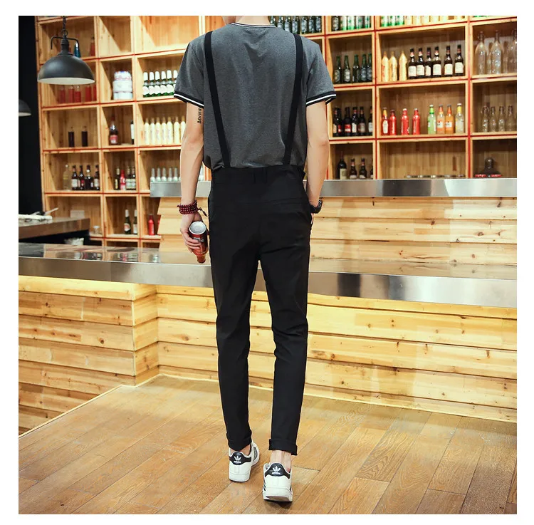 Комбинезон мужской повседневный Модный облегающий Ромпер до щиколотки брюки с