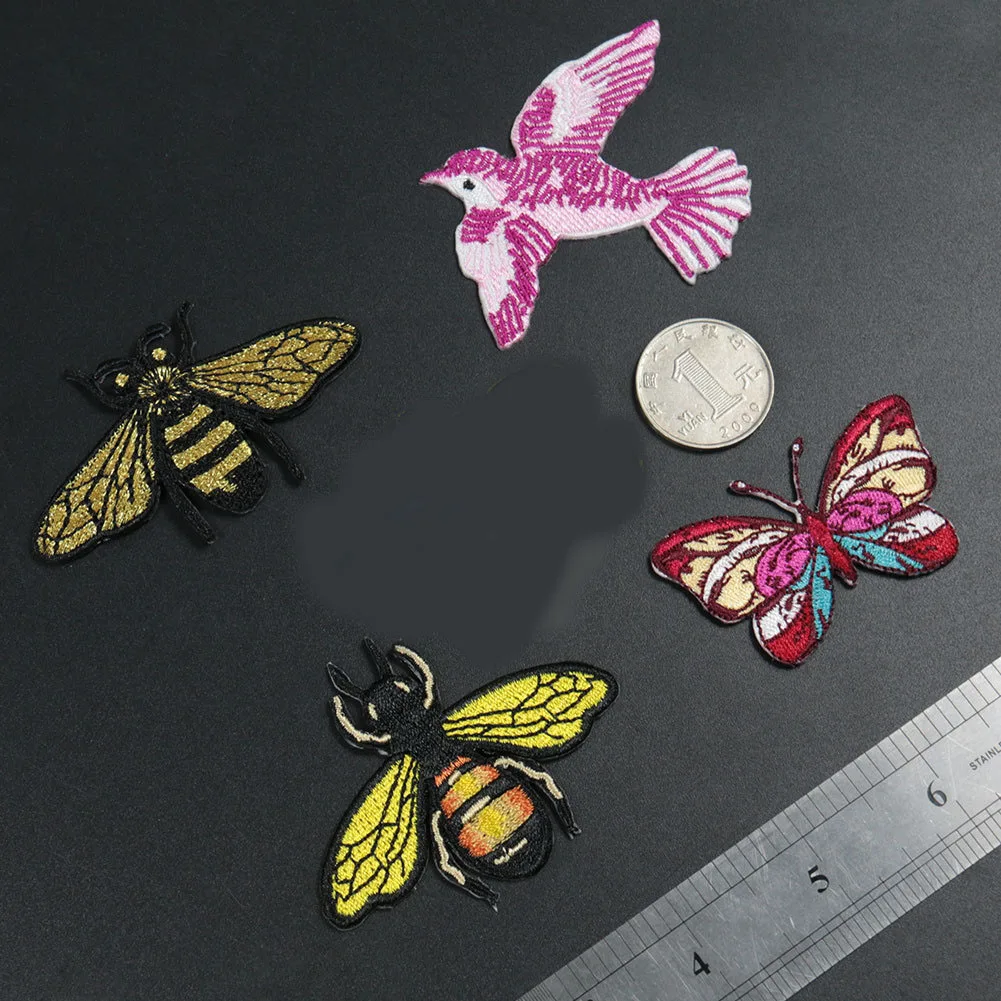 Горячая Распродажа насекомых с аппликацией и вышивкой платье приклеивающиеся