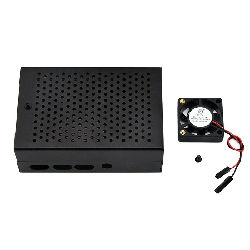 

HOT-for Raspberry Pi 4B Aluminum Metal Case with Cooling Fan Porous Radiator for Raspberry Pi Model 4B
