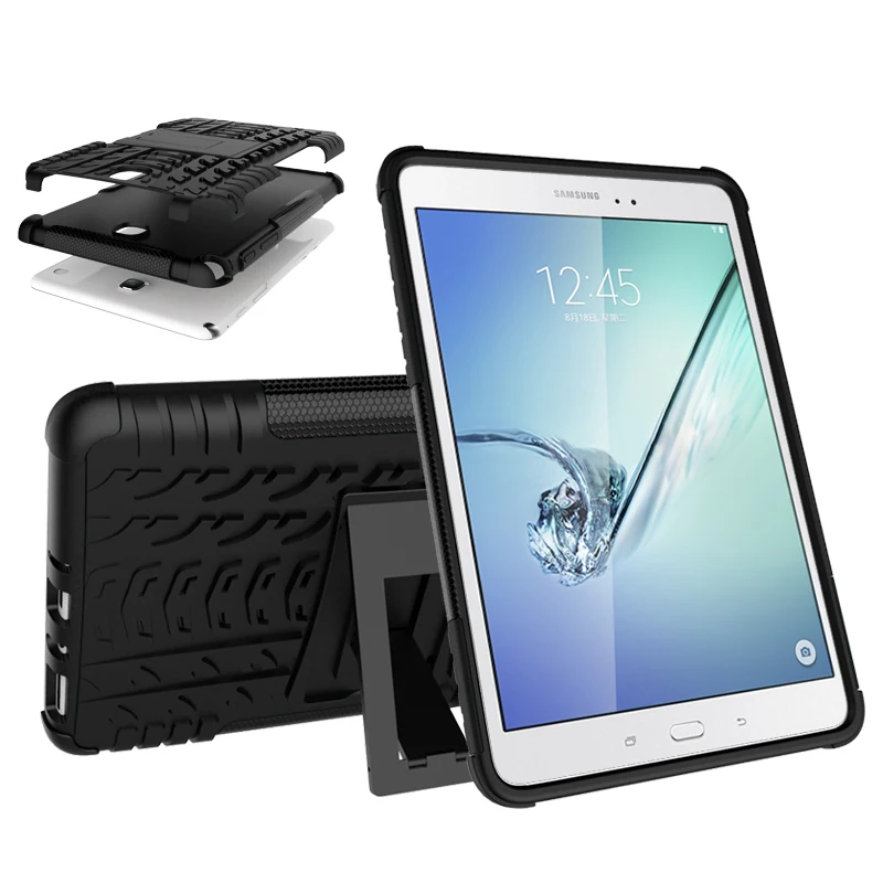 Черный Для Samsung Galaxy Tab A 8,0 SM T350 T355 P350 P355 8 ''чехол TPU+ PC пластик Гибридный Duty армированный Жесткий Чехол ударопрочный задняя крышка - Цвет: Черный