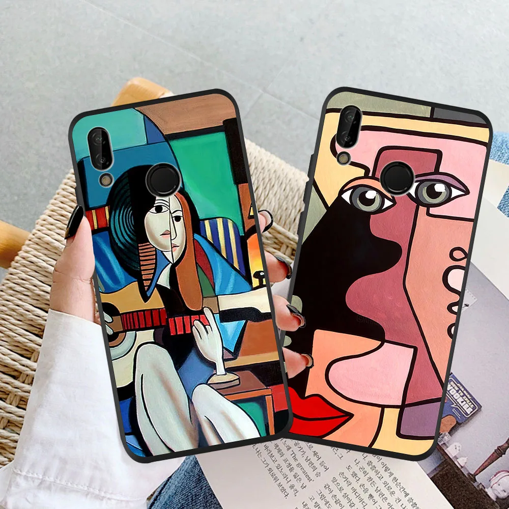 

2021 Popular Picasso Abstract Art painting Phone Case For Huawei P10 P20 P30 P40 Lite Pro Mate 30 20 10 Lite Cover Coque Fundas