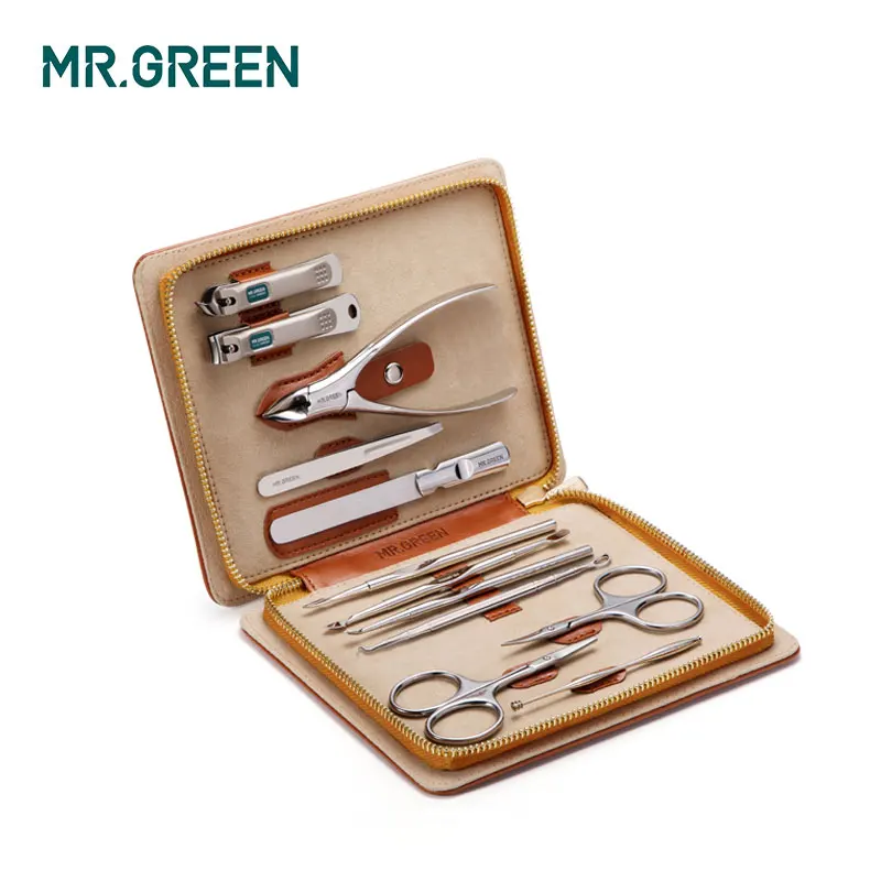 MR.GREEN 12 in1 Manicure Set Stainless Nail Clippers Cuticle Utility Manicure Set Tools Nail Care Grooming Kit Nail Clipper Set