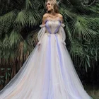 Сказочное красочное свадебное платье с пышными рукавами съемные фотоснимки платья невесты 2021 ТРАПЕЦИЕВИДНОЕ кружевное винтажное искусственное платье