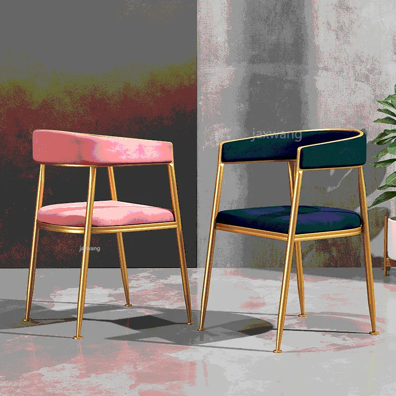 Настраиваемый роскошный золотой железный обеденный стул креативный задний