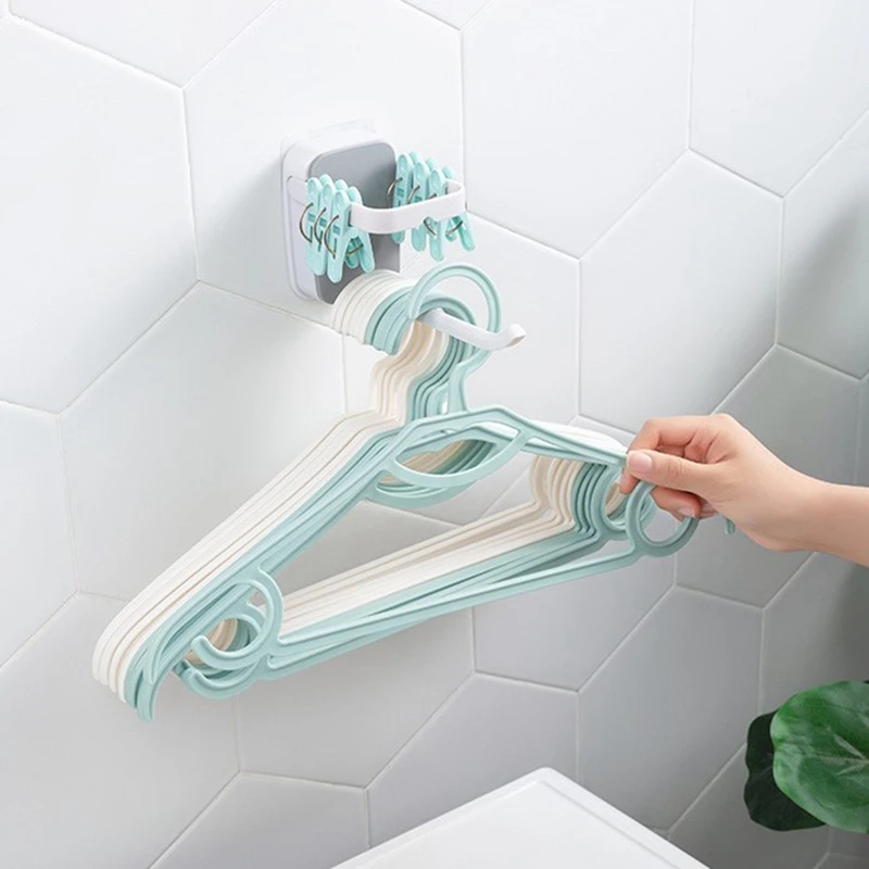 

3 PCS Wall Mounted Magic Clothes Hanger Organizer Companion Foldable Storage Rack Holder Closet Wardrobes Space Saving
