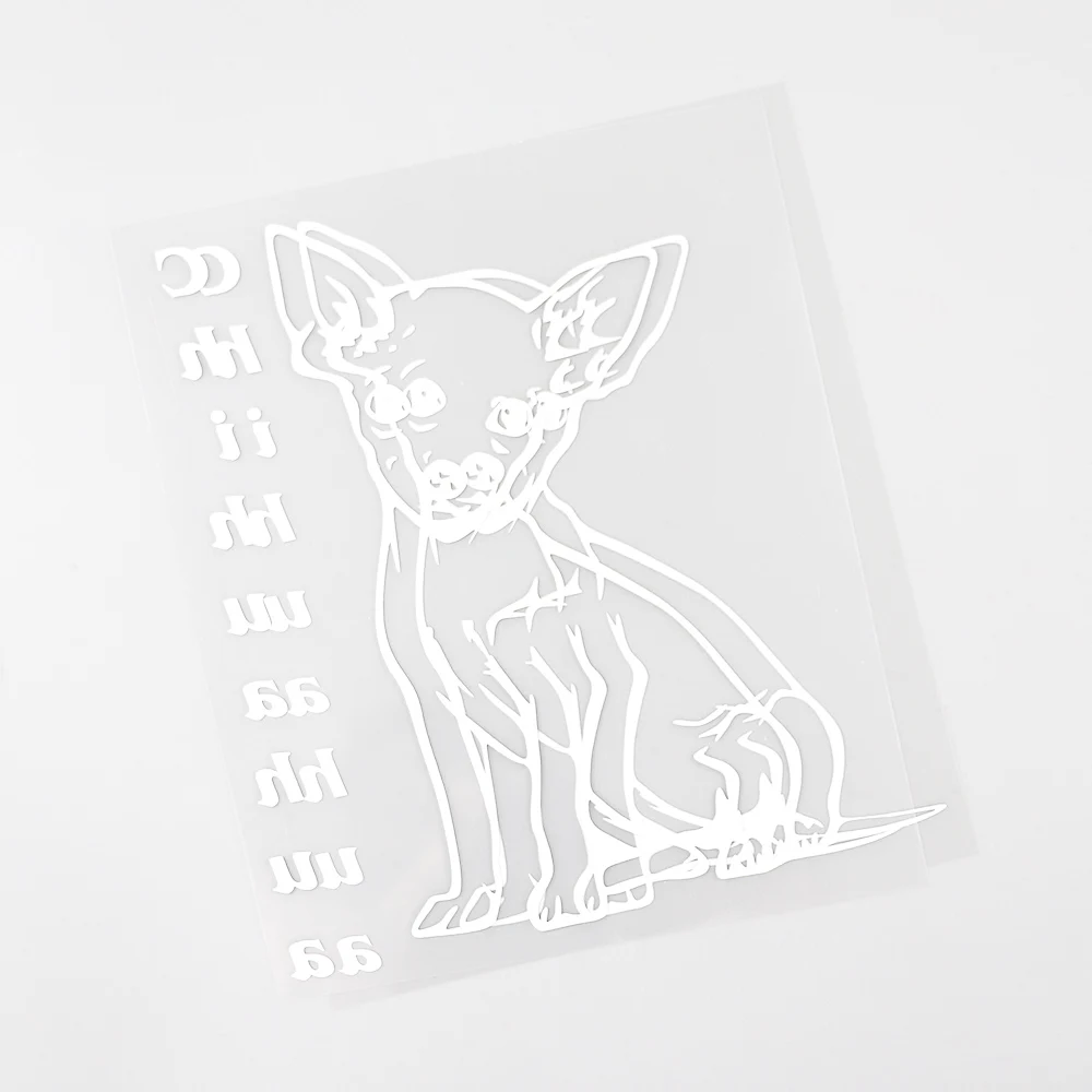 

YJZT 13CM15.4CM Cute Animal Chihuahua Vinyl Car Sticker Decal Black/Silver Decor 8C-0685