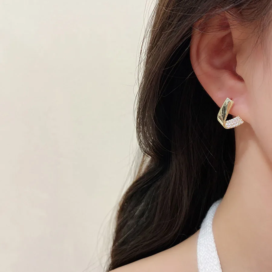 

Retro Metallic Gold Multiple Geometric Stud Earrings 2022 New Jewelry fashion Wedding Party Unusual Earrings For Woman Piercing