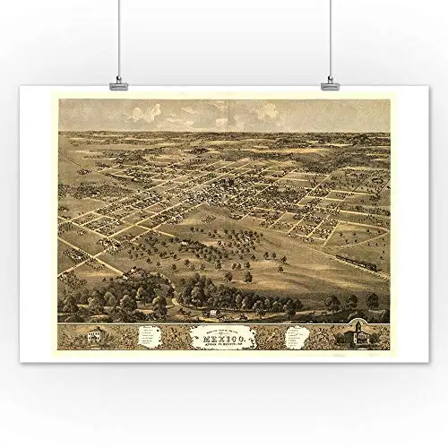 

Missouri - Panoramic Map Metal Tin Sign Retor Wall Decor Tin Sign 8x12 Inch