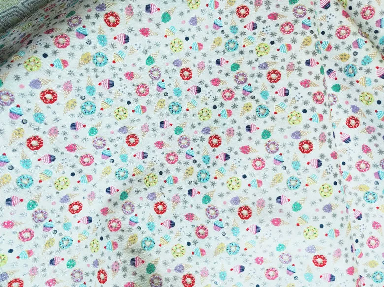 110*50 см блестящая пончик торт мороженое хлопчатобумажная ткань для маленьких