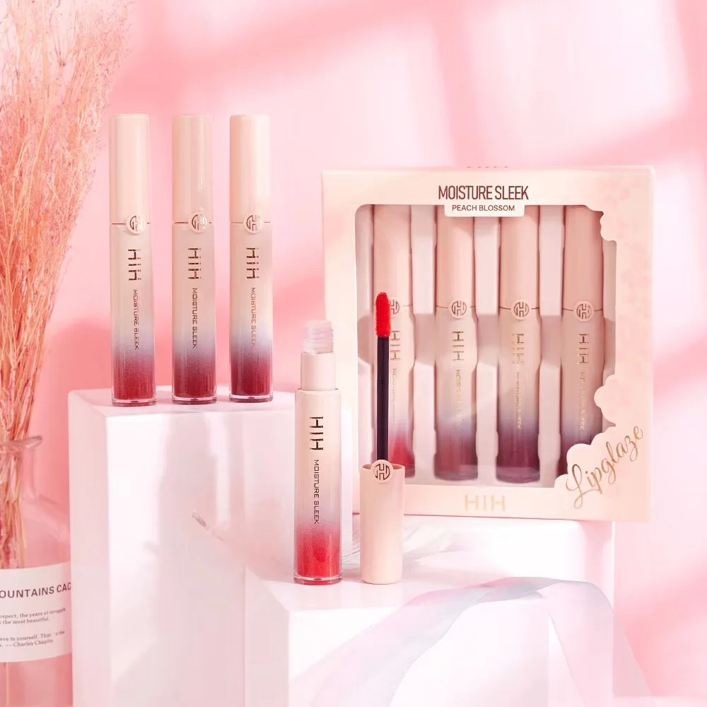 4 шт./компл. Увлажняющий блеск для губ темно красный оранжевый мягкий крем