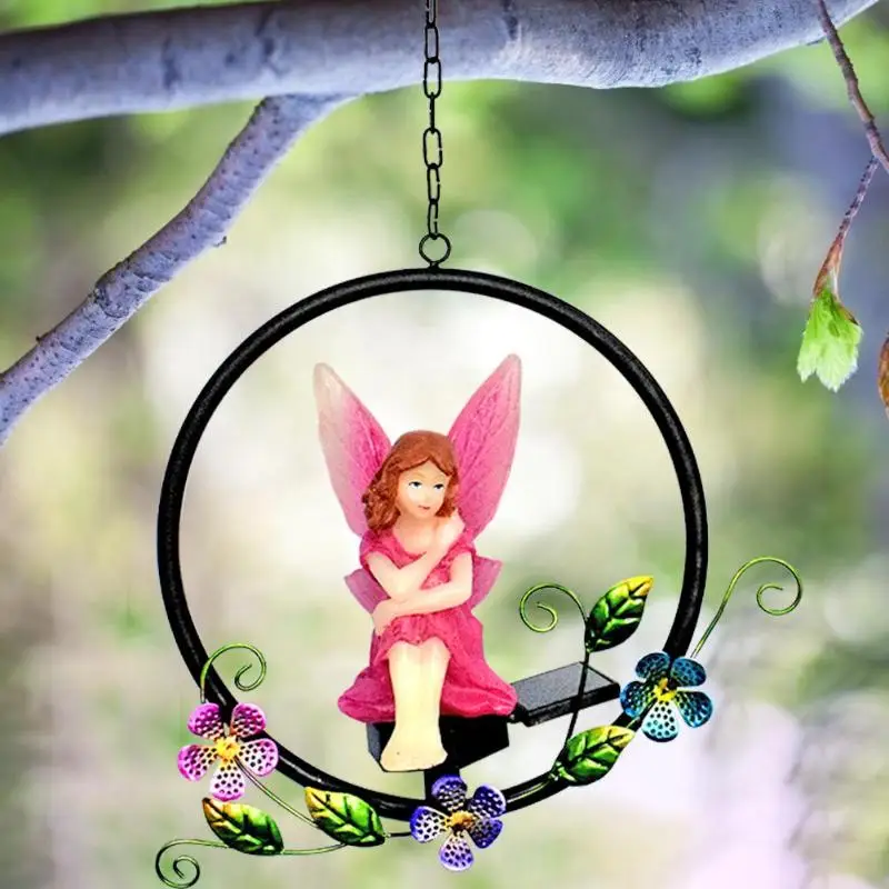 Светодиодный светильник на солнечной батарее украшение в виде цветочной феи