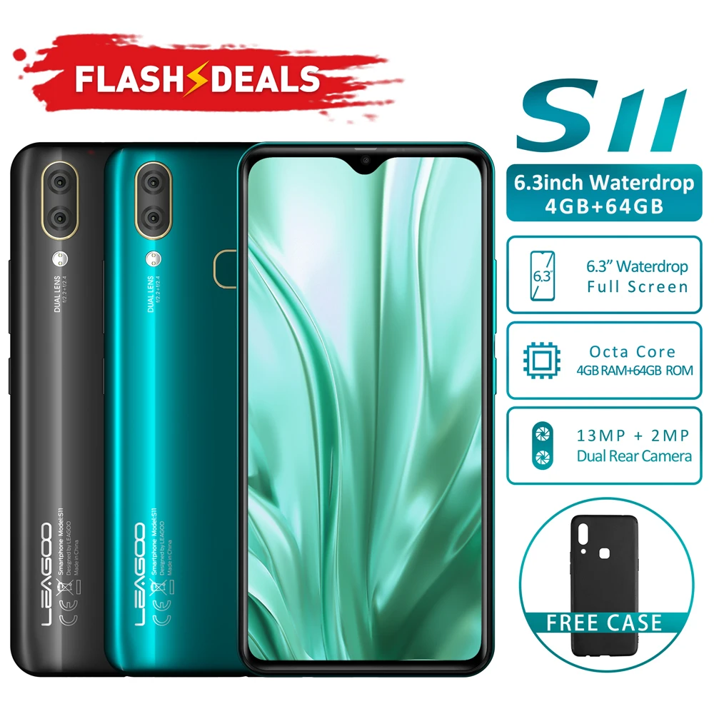 LEAGOO S11 Android 9,0 4G смартфон 6," дисплей капли воды 4 Гб 64 Гб 3300 мАч Helio P22 13MP двойная камера отпечатков пальцев Смартфон