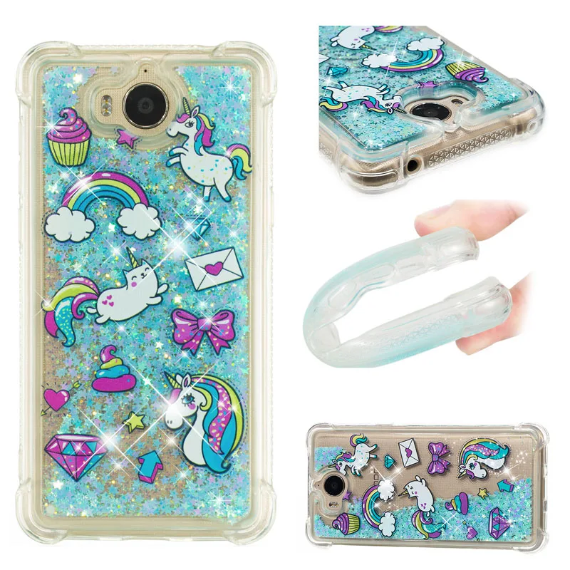 Для huawei Y5 Y6 Nova Young Bling с динамичными плавающими жидкими милый чехол MYA-U29 MYA-L22 MYA-L41 L11 Мягкий силиконовый чехол-бампер