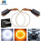 6 шт. (3 пары) 12 В 24 В DC молочно-белый и янтарный 30 SMD ангельские глазки светодиодные гало кольца автомобили DRL дневное Вождение 6070809095100110120 мм