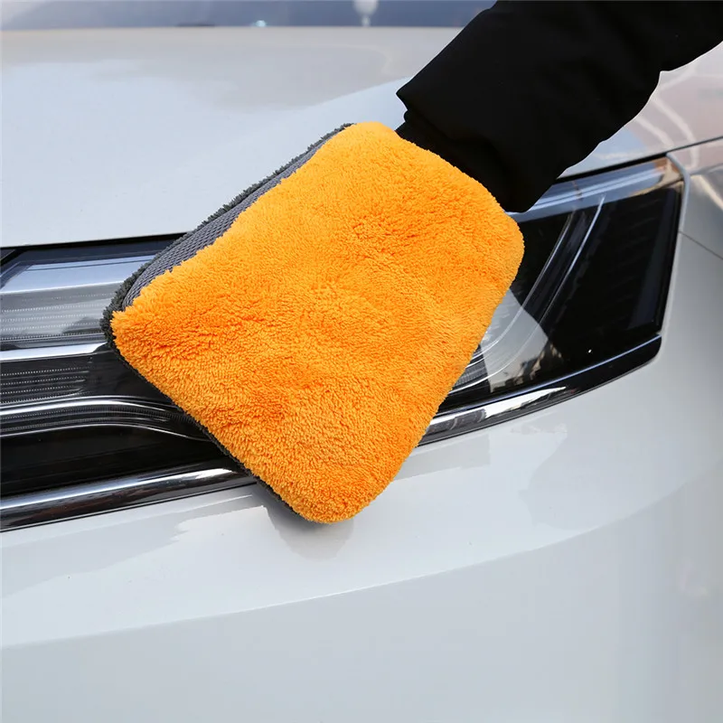 

1 Piece 25x17cm Microfiber Plush Auto Detailing Soft Washing Mitten Washing Glove Tools Glass Dust Cleaner