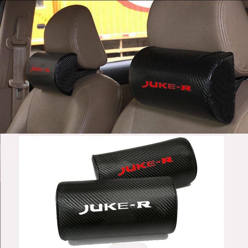 

Carbon Fiber Texture PU Leather Auto Car Seat Head Neck Rest Cushion Neck Support Safety Pillow Headrest Pad For Nissan Juker