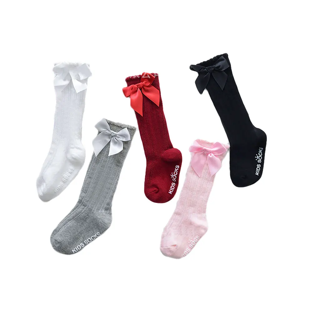 

Baby Kids casual Socks Knee High Bows Cute Ruffle lace lovely Girls Socks Long Tube Sock Children