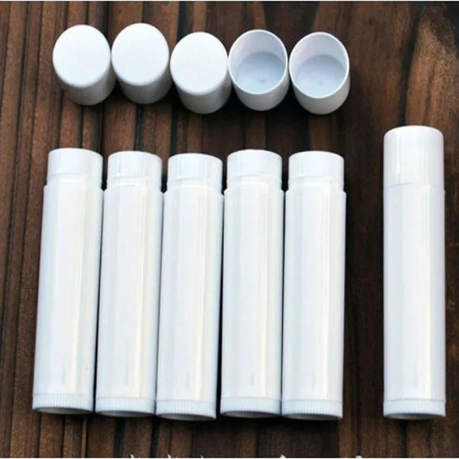 

free shipping 100 pcs/lot Plastic whitelipstick tube 5ml lip balm tube, empty white lipstick tubefor cosmetic packing HZ02