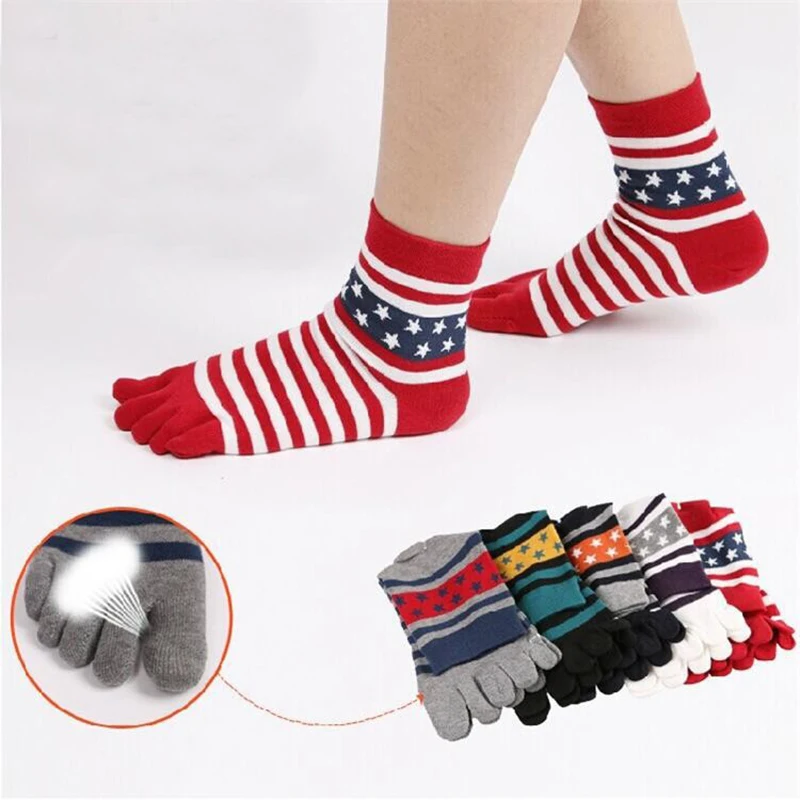 5 цветов брендовые полосатые носки с звездным носком красные белые модные