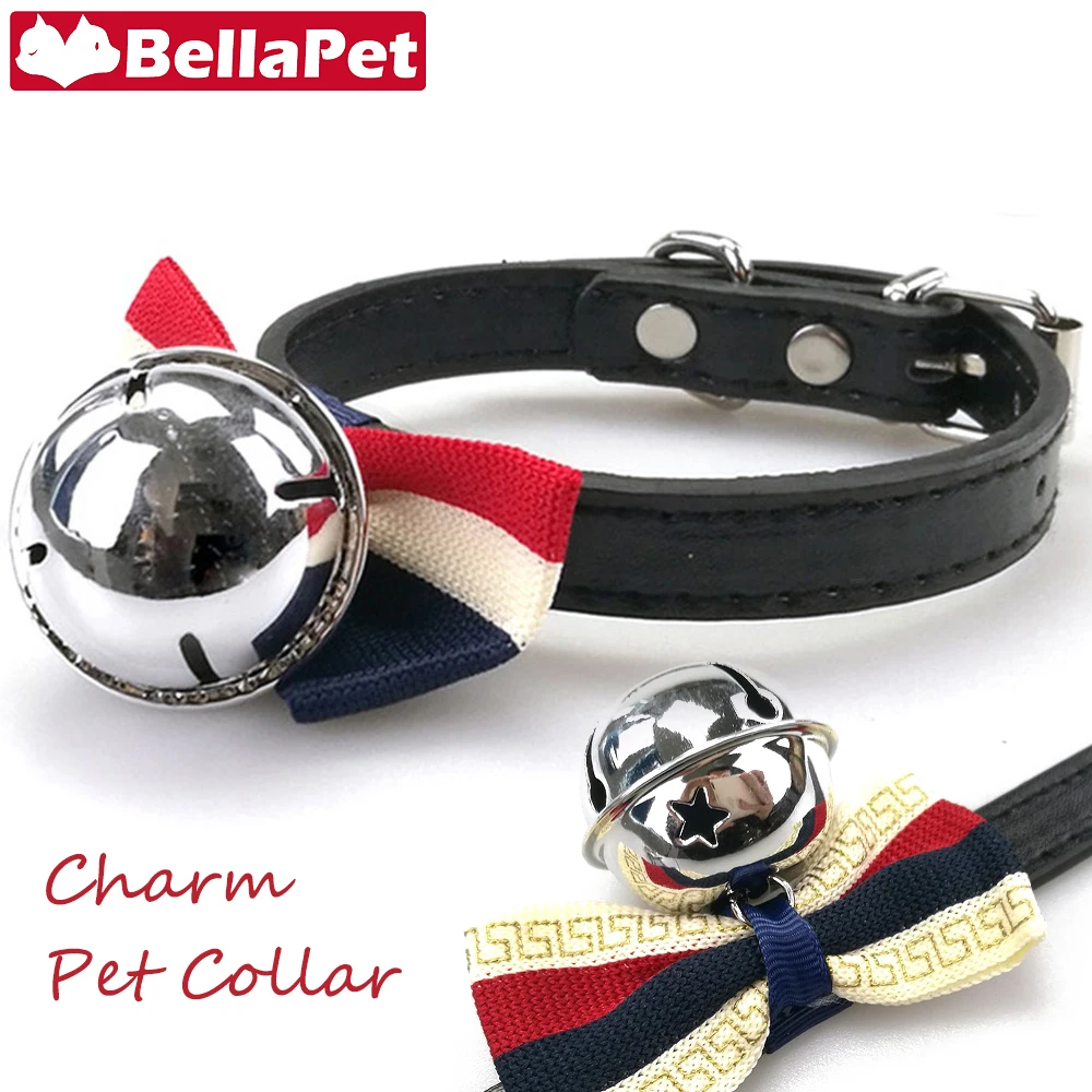 

Cute Cat Collar Charm Leather Cats Collars with Pet Bell Collar for Cats Puppy Pet Product Cat Accessories Cats Necklace Collar