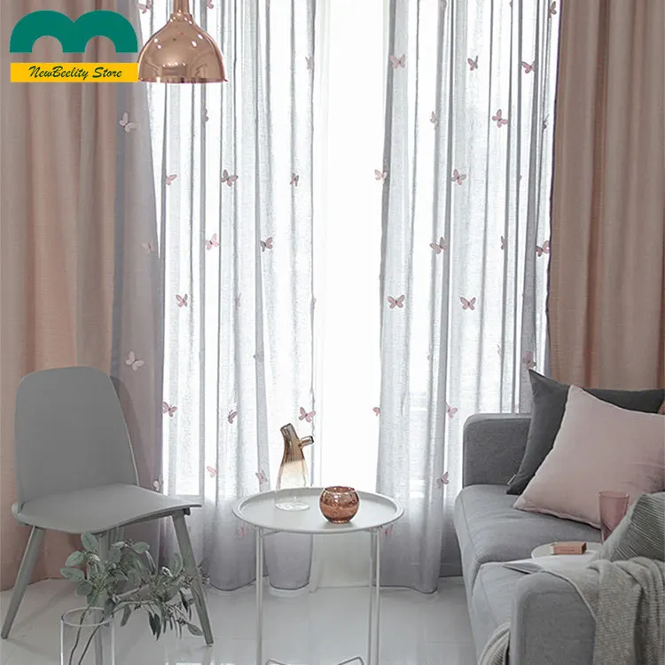 

The New Three-dimensional Butterfly Embroidered Window Tulle Children's Room Curtains Curtains for Living Dining Room Bedroom