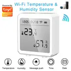 Датчик температуры и влажности Tuya Wi-Fi для умного дома со светодиодным экраном, работает с Google Assistant, не требует концентратора Tuya Zigbee