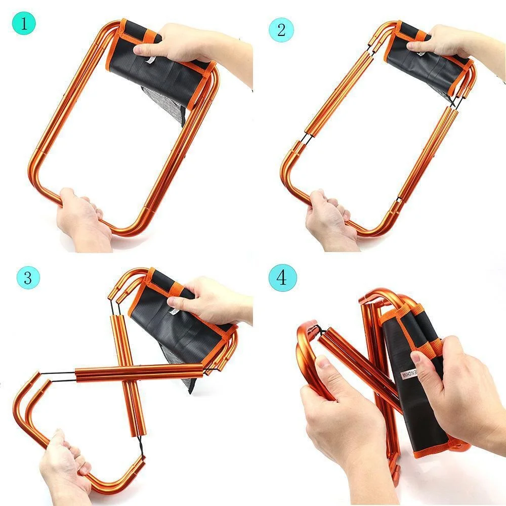 

Mini Folding Stool Outdoor Camping Fishing Chair Portable Collapsible Lightweight Aluminum Alloy Oxford Seat Chair