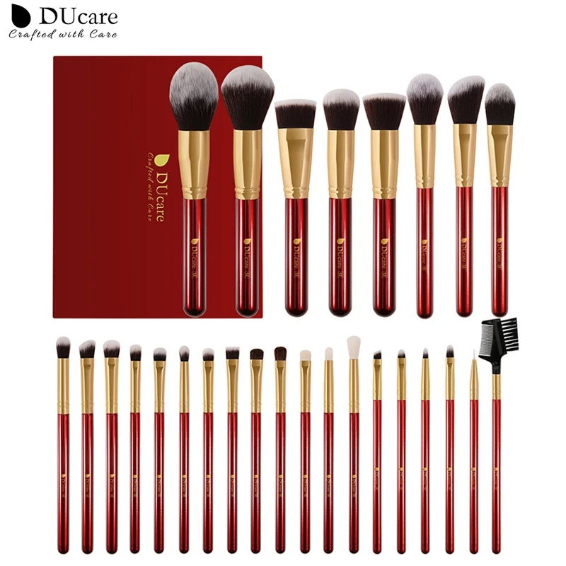Кисти для макияжа DUcare 27 шт. Профессиональный набор кистей синтетический козьего