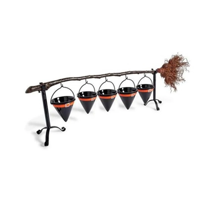 

Хэллоуин ведьма шляпа метла чаша для закусок стойка со съемной корзиной органайзер для Хэллоуина фрукты держатель корзин хранение