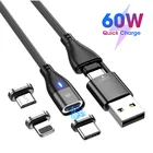 OLAF 6 в 1 60 Вт PD Магнитный кабель для быстрой зарядки USB C к Type C Micro Магнитный кабель для передачи данных для Macbook ноутбука iPhone Xiaomi Samsung