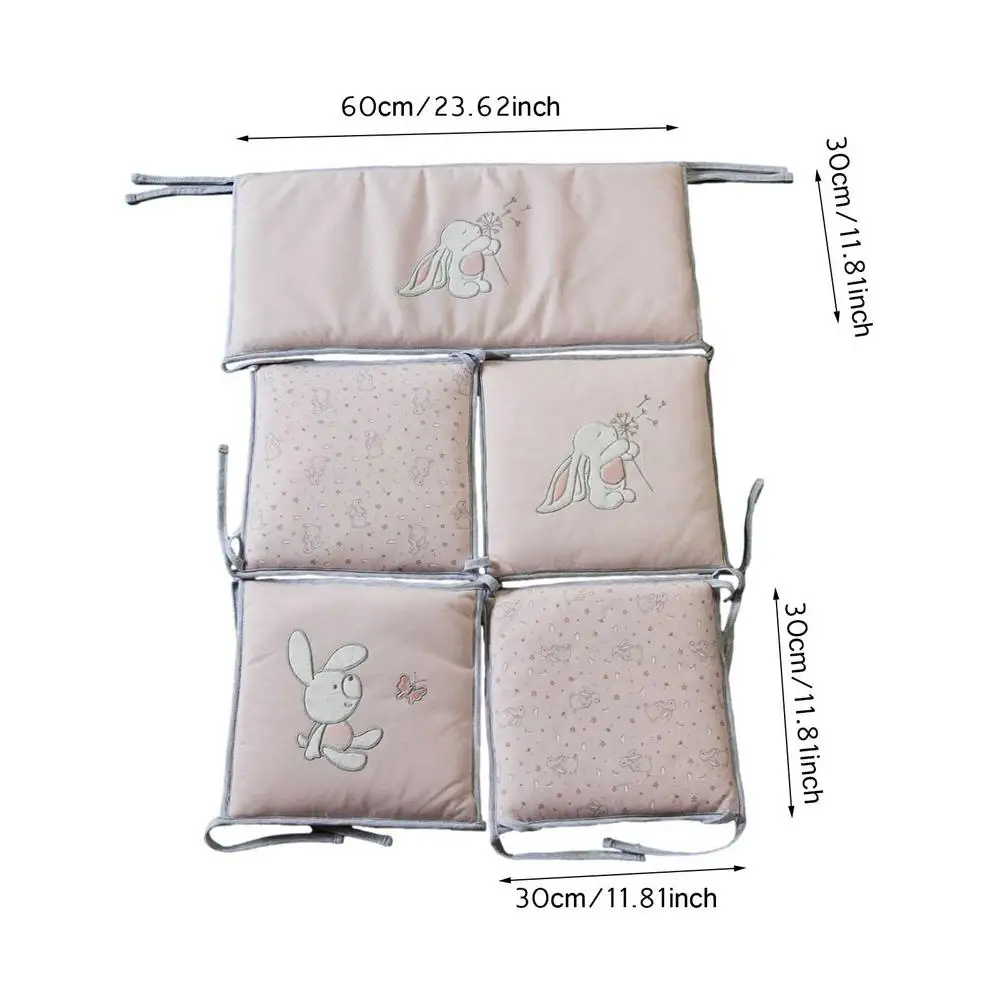 

5pcs Cartoon Crib Fence Cute Cotton Baby Crib Bumper Bed Accessories Baby Room Decor Baby Crib Bumper Pads Breathable