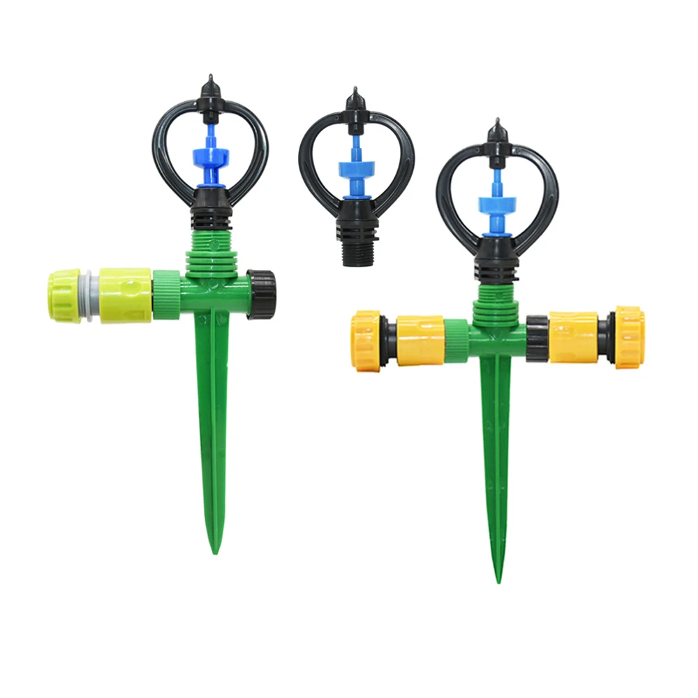 

Garden Sprinklers With Support Automatic Watering Grass Lawn 360 Degree Rotating Water Sprinkler 3 Arms Nozzles Garden Irrigatio