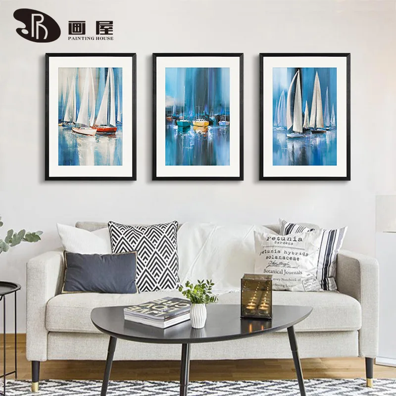 

Vintage Canvas Painting Decorative wall pictures Nordic Mediterranean for Boy Bedroom Child