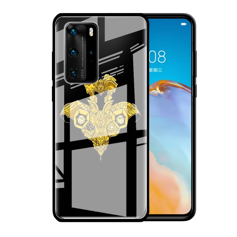 Glass Case For Huawei P30 P40 Lite P Smart Z Honor 30 20 9X 8X Mate 10 Mobile Phone Cover Shell Anime Saint Seiya Logo Cool | Мобильные