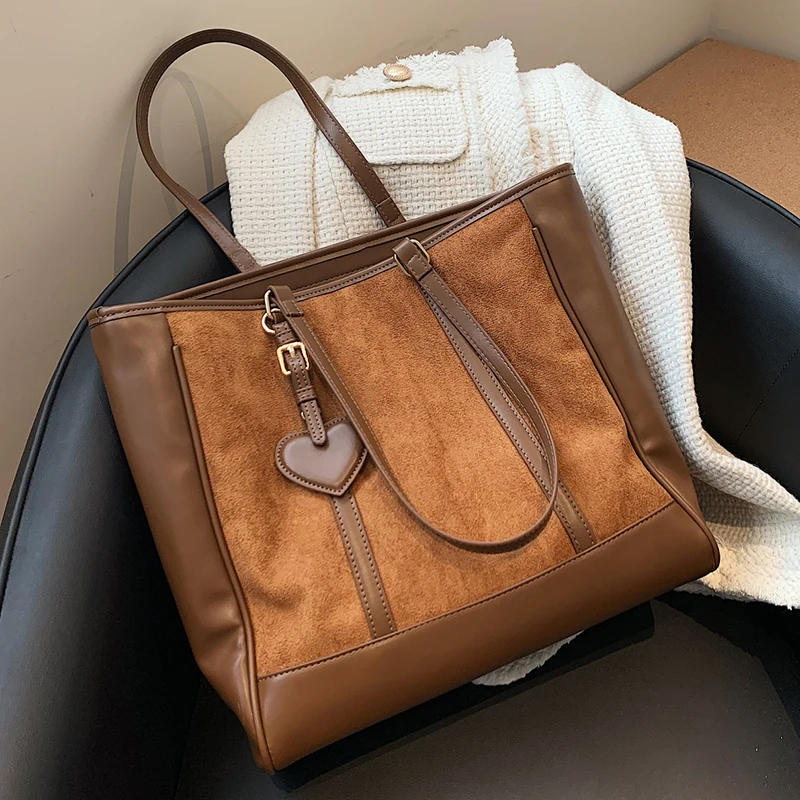 

Винтажные большие кожаные сумки-портфели для женщин 2021, зимние трендовые дизайнерские сумки на плечо, женские вместительные сумки-тоуты