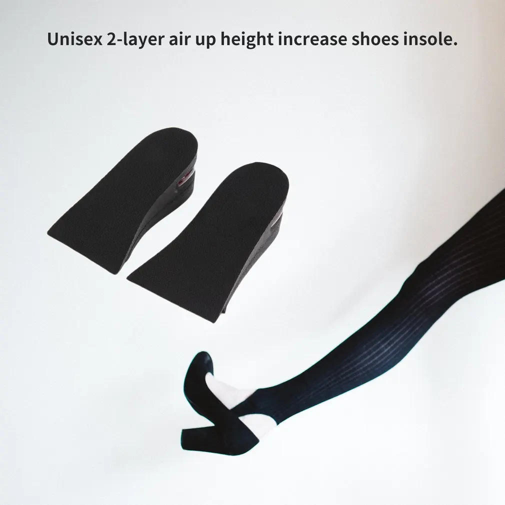 

1 Pair 2Layer 5CM Taller Soft Silicone Air up Elevator Insole Lift Kit Taller Pad Unisex Half Inserts for Foot Care Tool