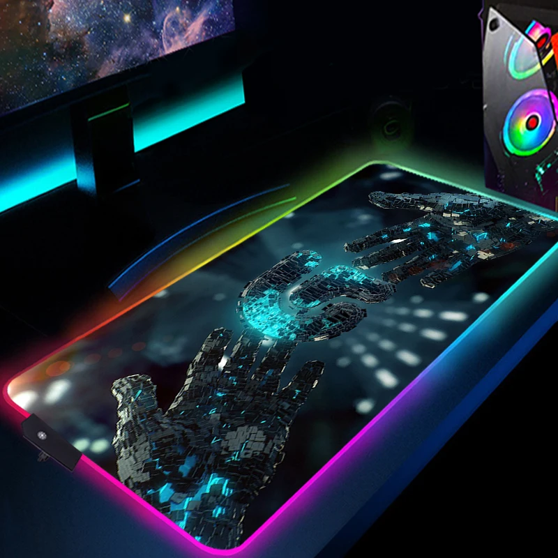 rgb mouse pad logitech logo anime gaming mousepad gamer large led black rubber mouse mat pc keyboard pad for computer laptop pad free global shipping